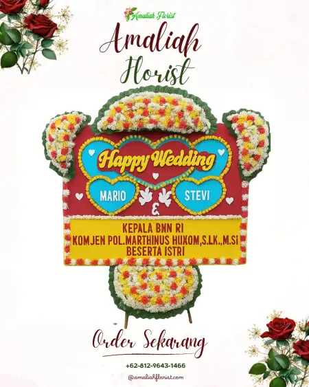 Papan Bunga Pernikahan Menyali